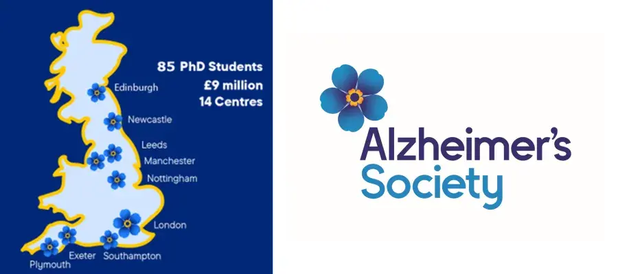 Alzheimer's Society logo and Centre locations