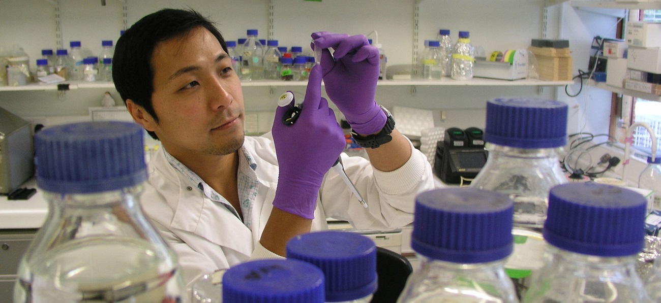Dr Keisuke Kaji in lab